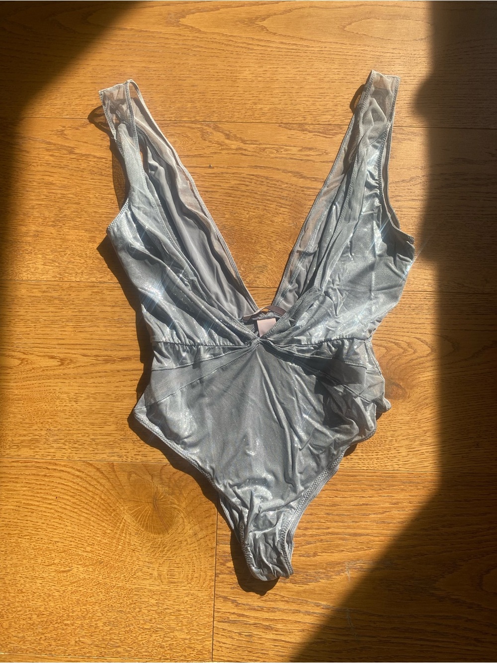 Victoria’s Secret- Women’s Silver Mesh One-Piece Swimsuit